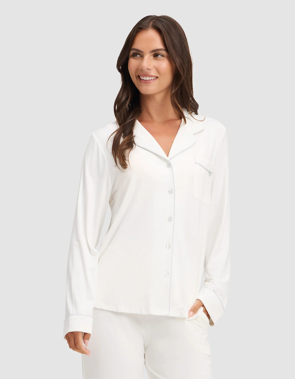 Women's Bamboo Stretch-Knit Long Sleeve Pajama Top - Tall