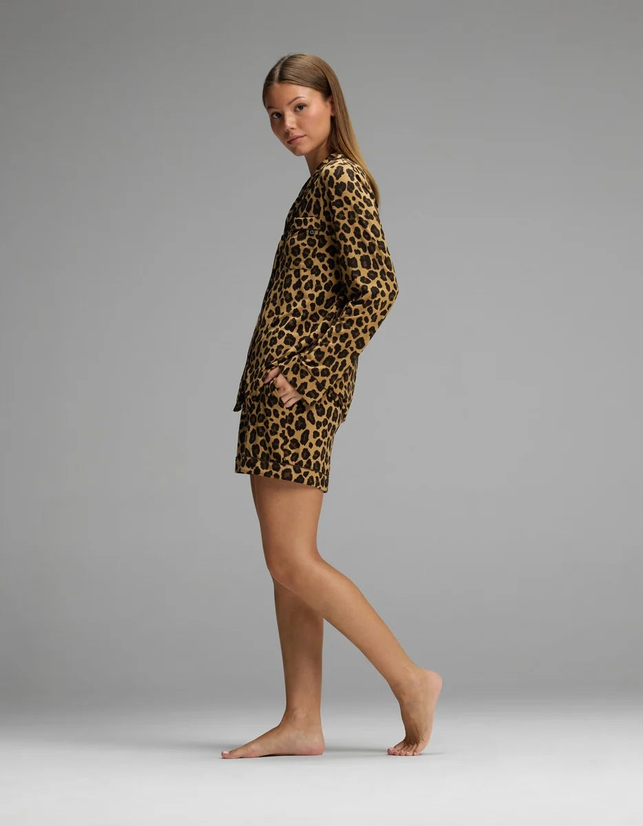 Women's Bamboo Stretch-Knit Long Sleeve & Short Pajama Set